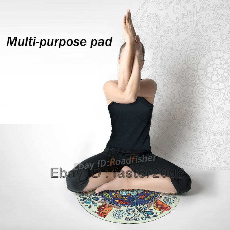 Round Yoga Mat Pilates Gym Mat Pad Non-Slip Cushion Meditation Mat Floor Mat HOT