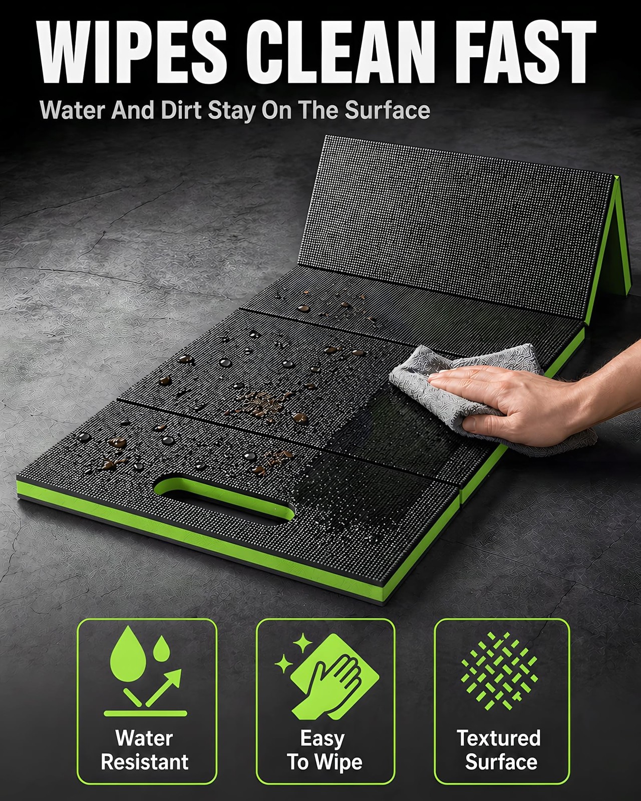 Foldable EVA Utility Mat with Handle, Heavy Duty Mechanic Mat for Kneeling, W…