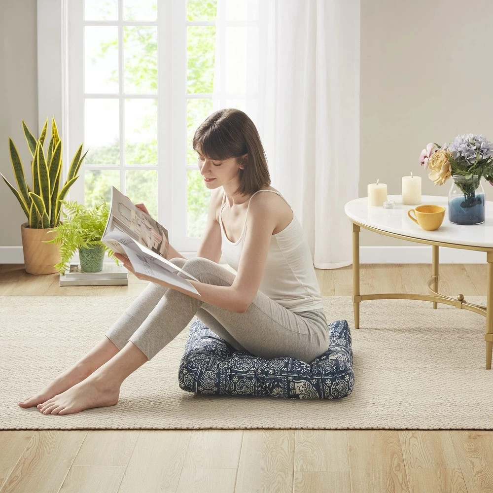 Meditation Floor Pillow Set of 2, Large Pillows Seating for Adults and Kids, …