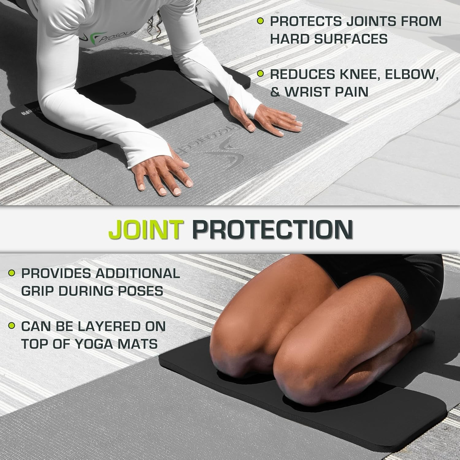 Extra Thick Yoga Knee Pad and Elbow Cushion 15mm 5/8” Fits Standard Mats for …
