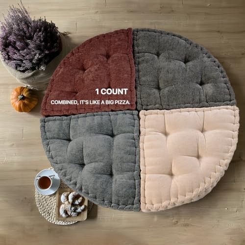 Fan-Shaped Floor Cushion Fan Floor Pillow, Meditation Cushion for 20*20 Red