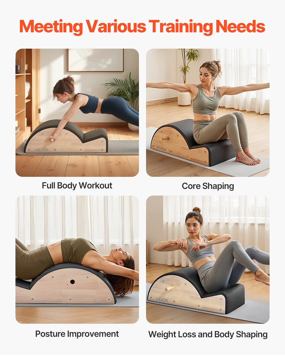 VEVOR Pilates Spine Corrector Fitness Pilates Accessory Spine Exercise Rubber