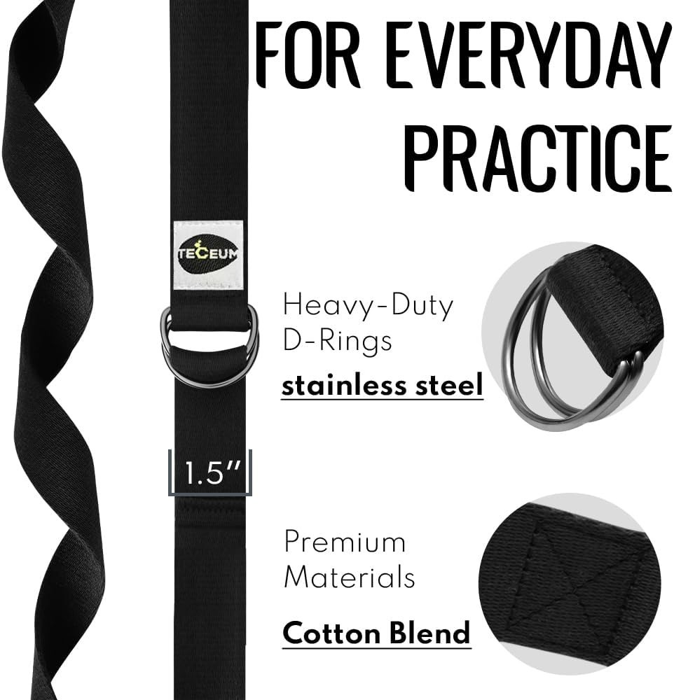 Yoga Strap & Mat Strap – 2 IN 1 – Cotton – 6 ft 8 ft 10 ft 30+ colors – Adjus…