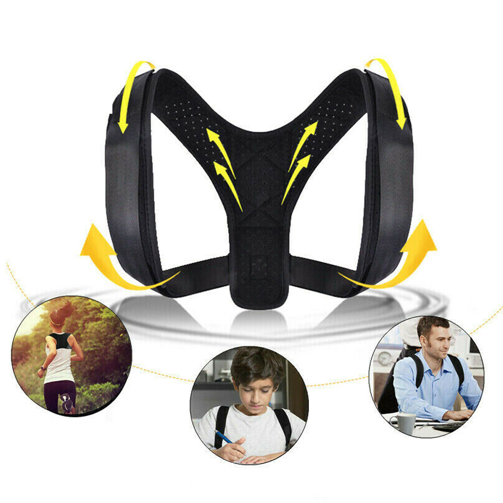 Posture Corrector Adjustable Back Support Belt Spine Back Shoulder Brace Strap