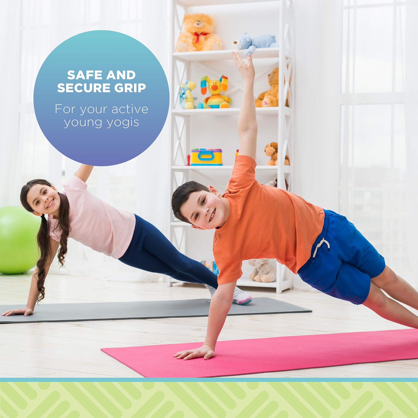 Bean Products 60”x24” Non Slip Yoga Mat for Exercise 3mm Thick Comfortable W…