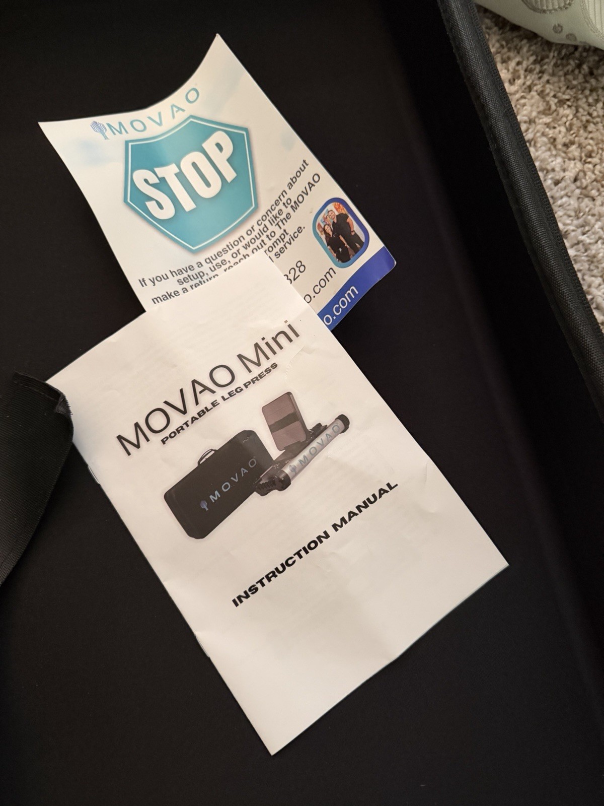 MOVAO Mini Portable Foldable Leg Press for Pilates with Carrying Case & Manual