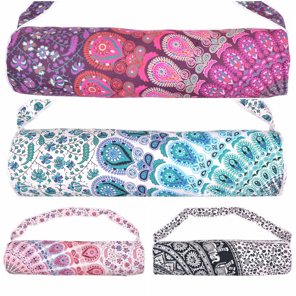Yoga Bag Mat Tote Carrier Exercise Strap Full Zip Shoulder Bag Mandala Large