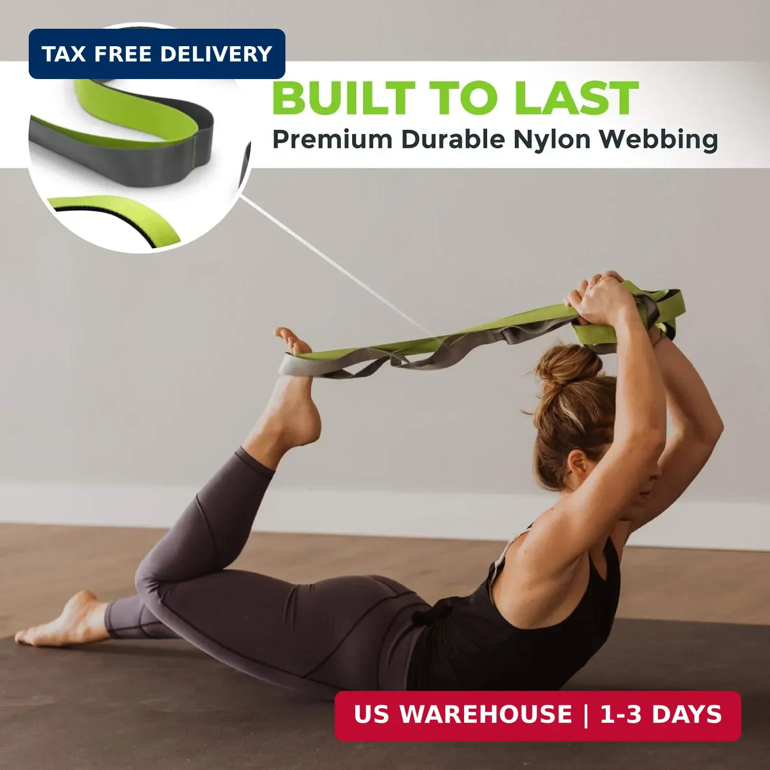 Gradient Fitness Stretching Strap for Physical Therapy, 12 Multi-Loop Stretch St