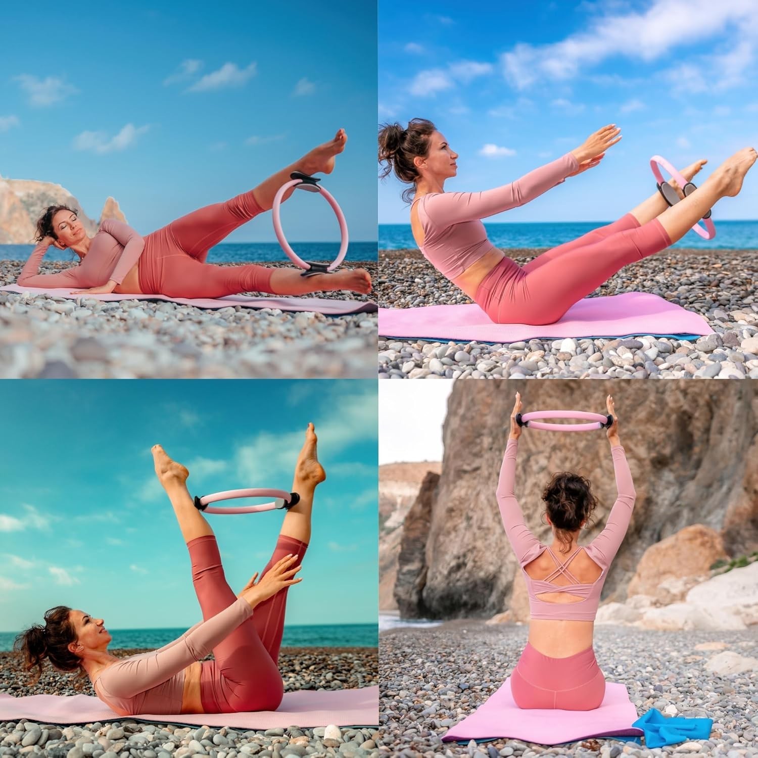 Pilates Ring Circle Set Home Workout Equipment Resistance Bands Exercise Ball