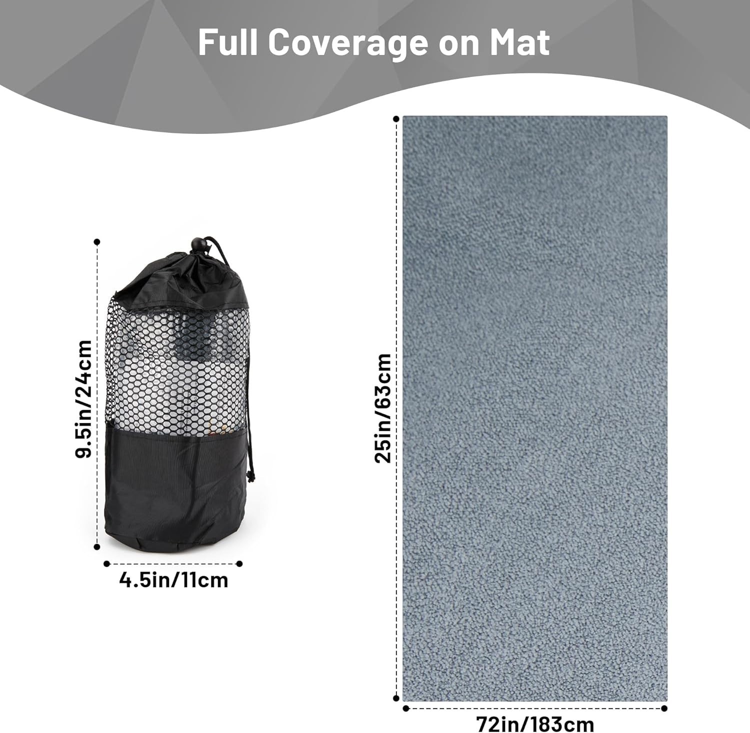 Non Slip Hot Yoga Towel with Grip Dots – Sweat Absorbent Microfiber Yoga Mat Tow