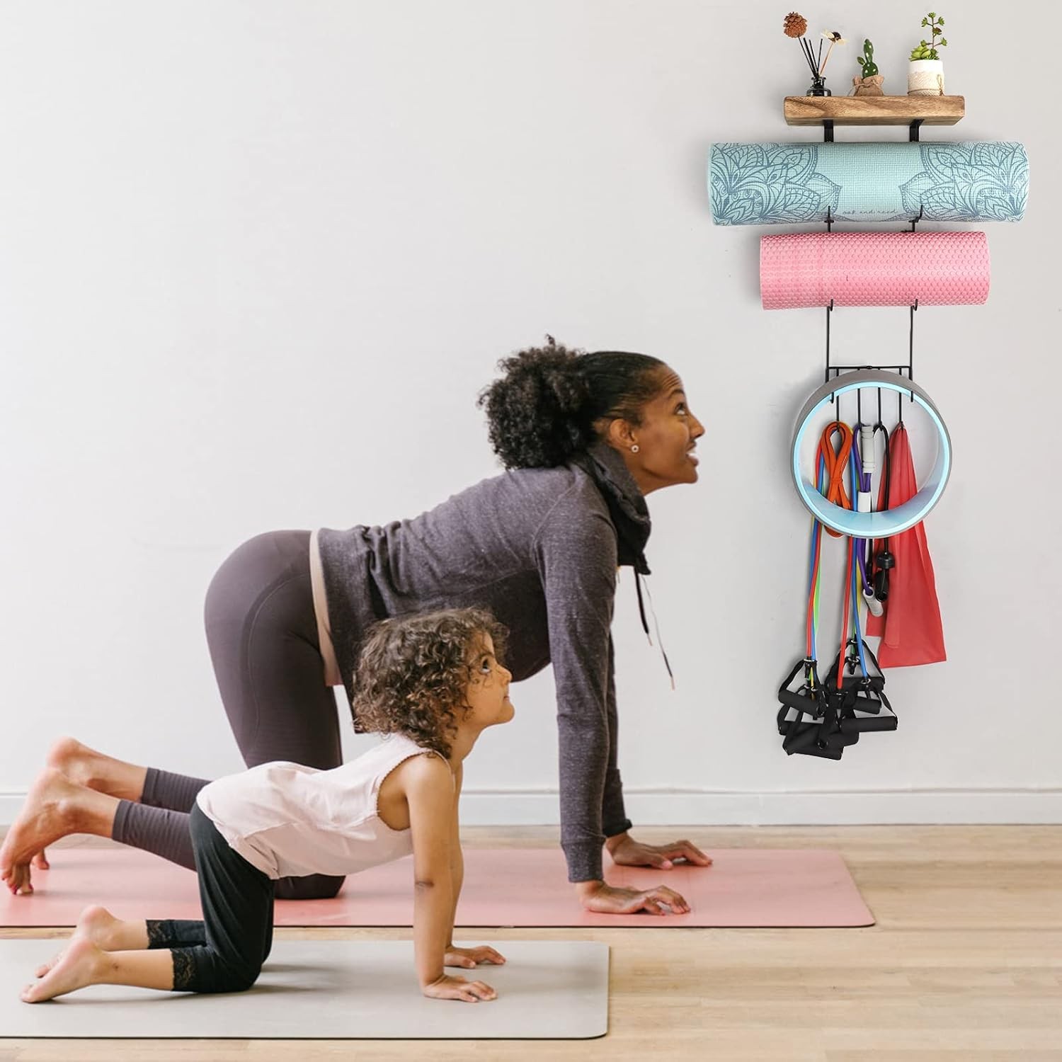VINAEMO Yoga Mat Holder Accessories Wall One Size, Carbonized Black (matel)