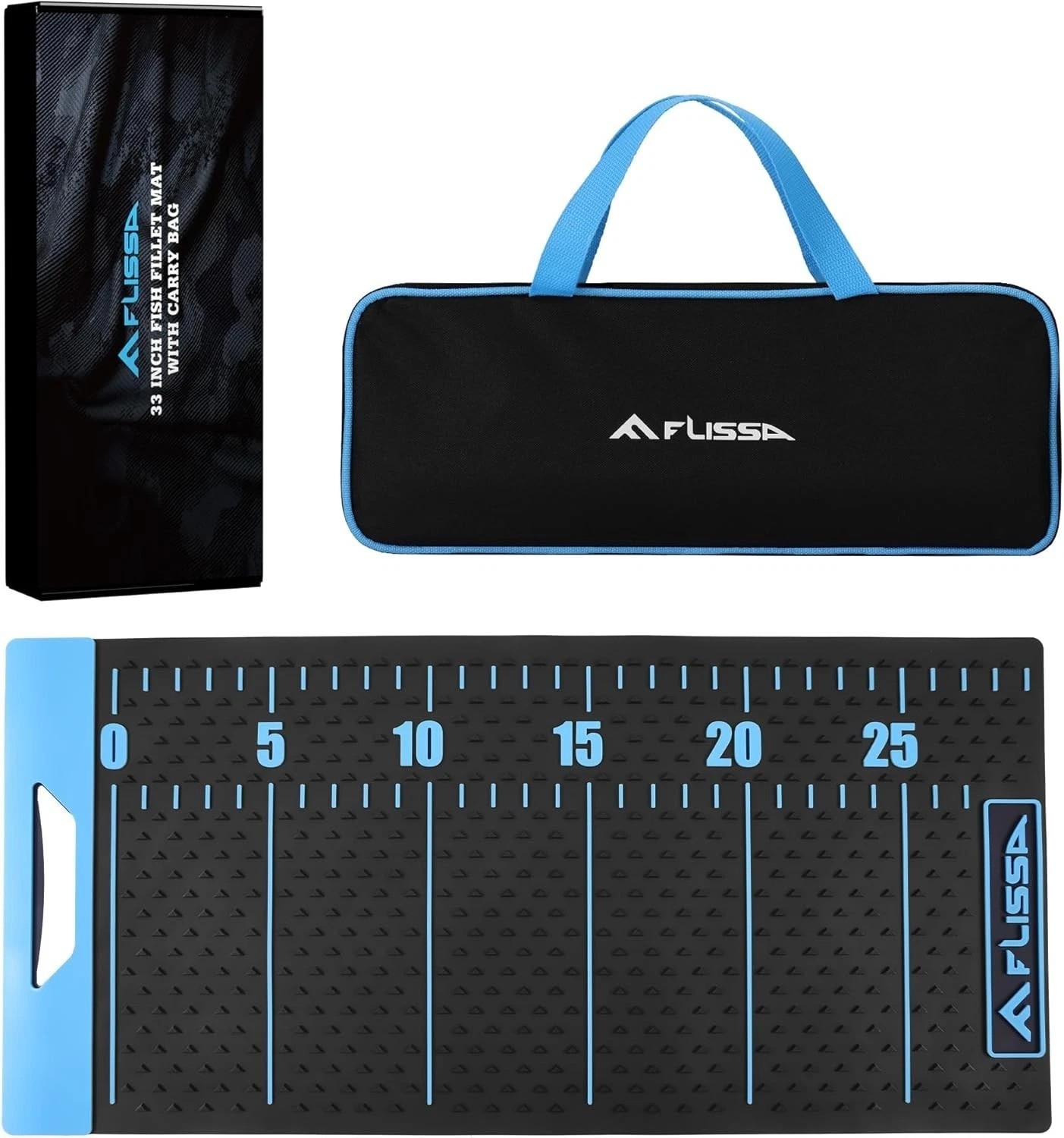 33&Prime; Non-Slip Fish Fillet Mat with Storage Bag, Portable & Durable Fish Cleani…