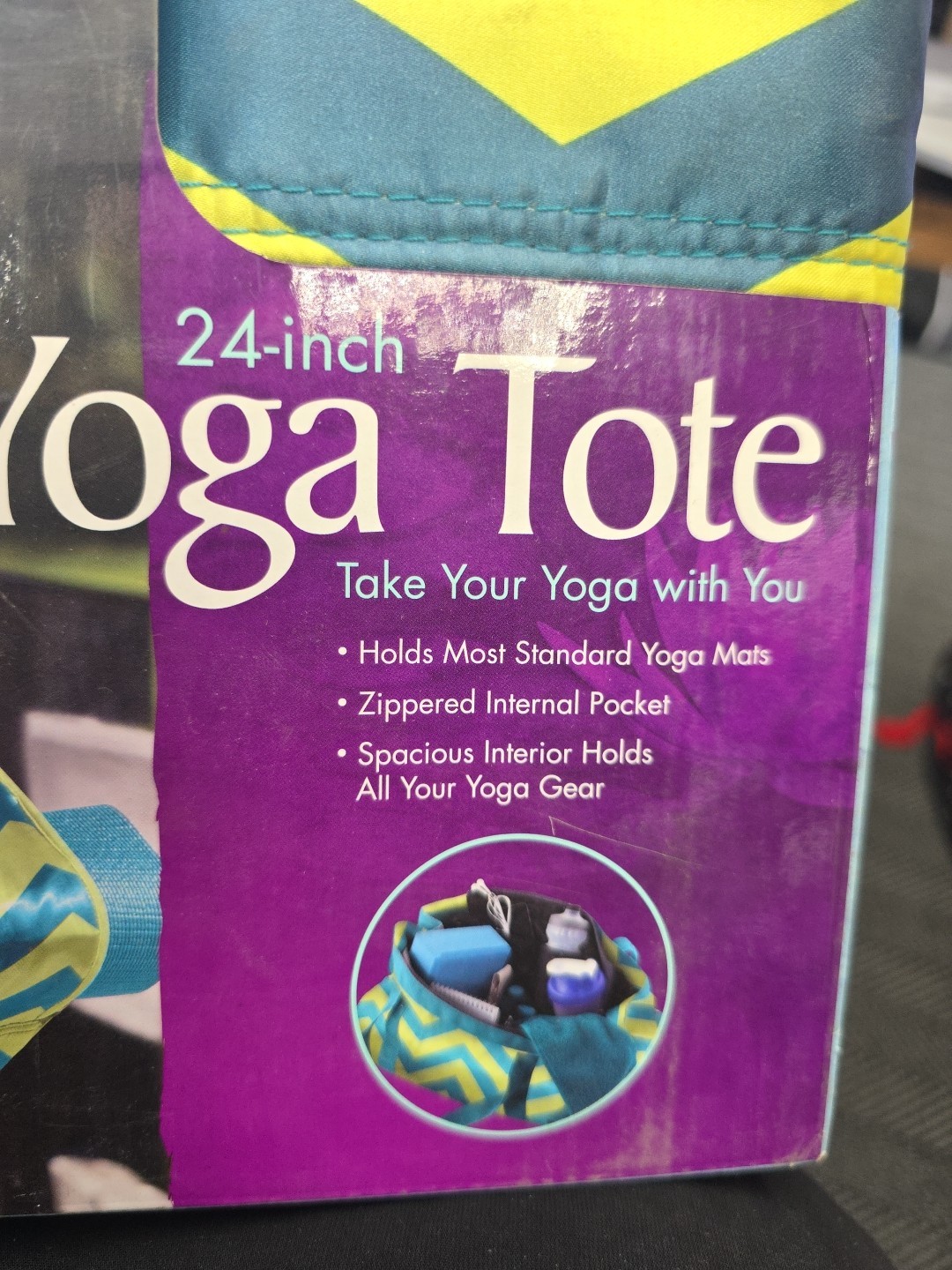 Lotus Green and Yellow 24&Prime; Deluxe Yoga Tote Mat Carrying Bag NEW