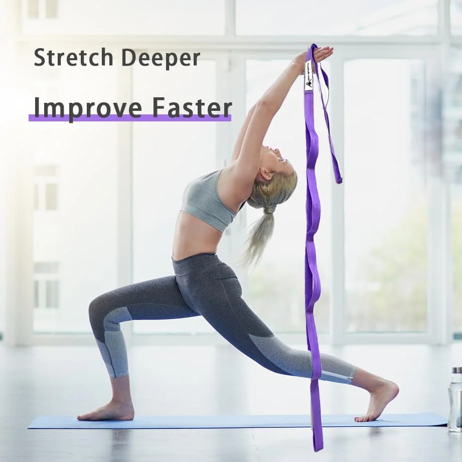 Stretching Strap Yoga Strap with Loops, Stretch Straps for Physical Therapy, Non