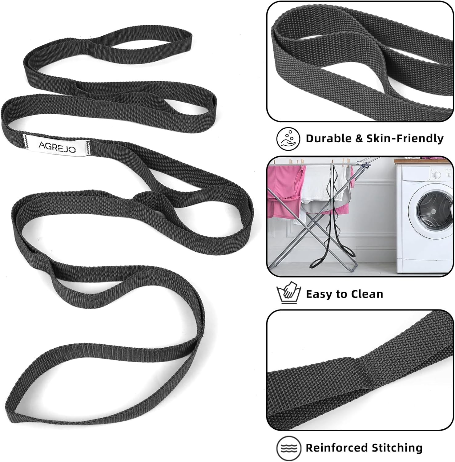 Yoga Strap Physical Therapy for Home Workout Non-Elastic Stretch Band