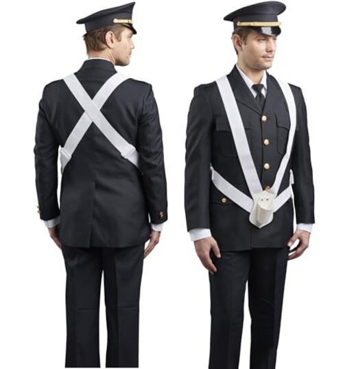 JAY PEE Parade Flag Carrier Single Strap or Double Strap Web White Double Strap