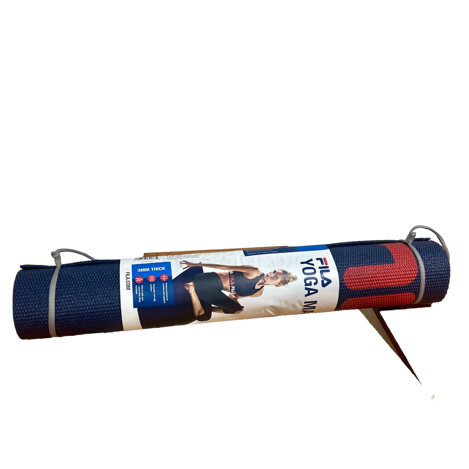 Fila Classic Yoga Mat With Carrying Strap Navy 3mm