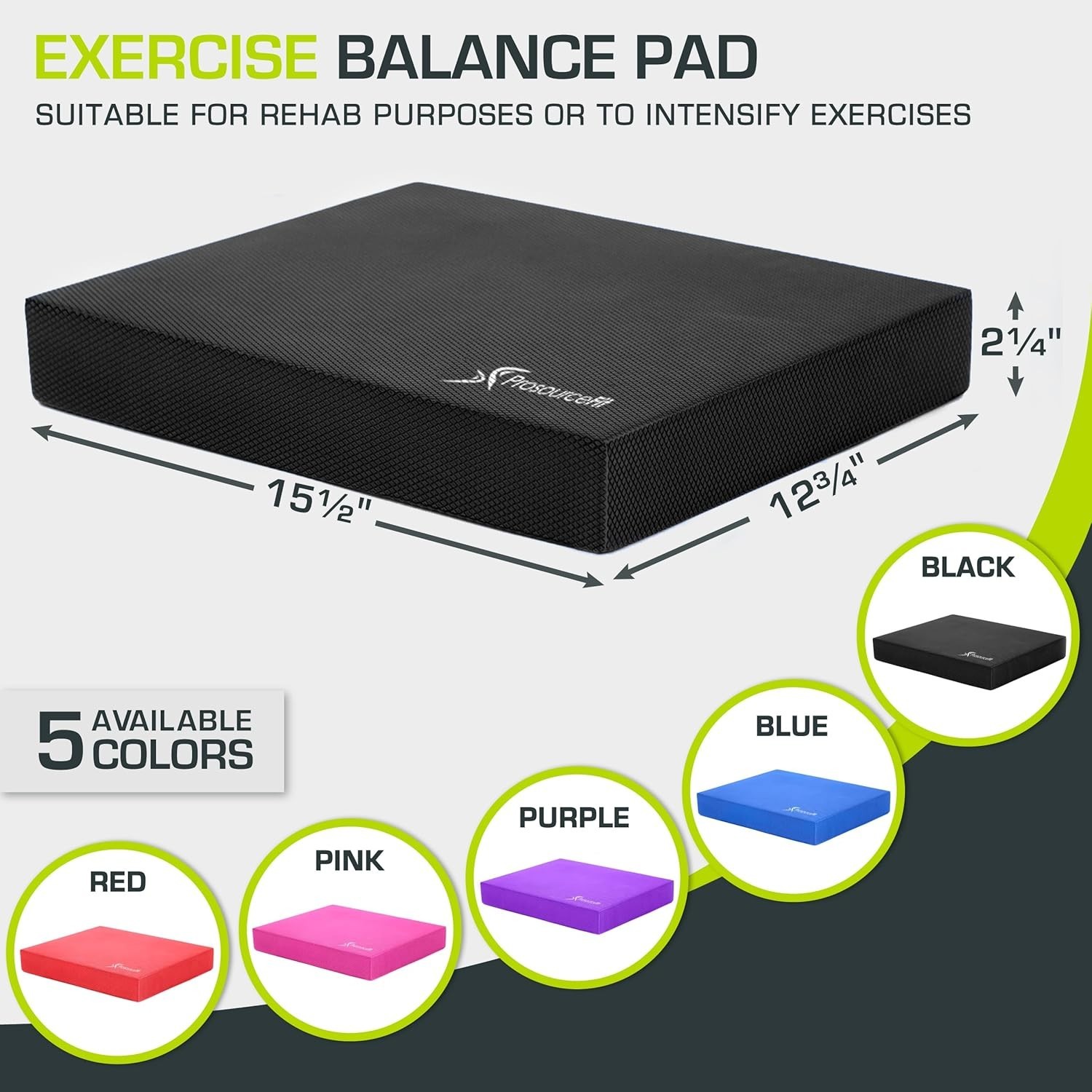 Exercise Balance Pad, Non-Slip Cushioned Foam Mat & Knee Pad for Fitness and …