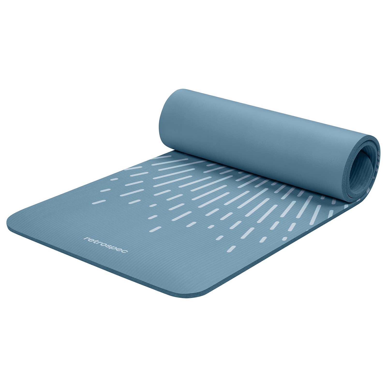 Retrospec Solana Yoga Mat 1/2&Prime; Thick w/Nylon Strap for 1/2 Inch, Blue Mist