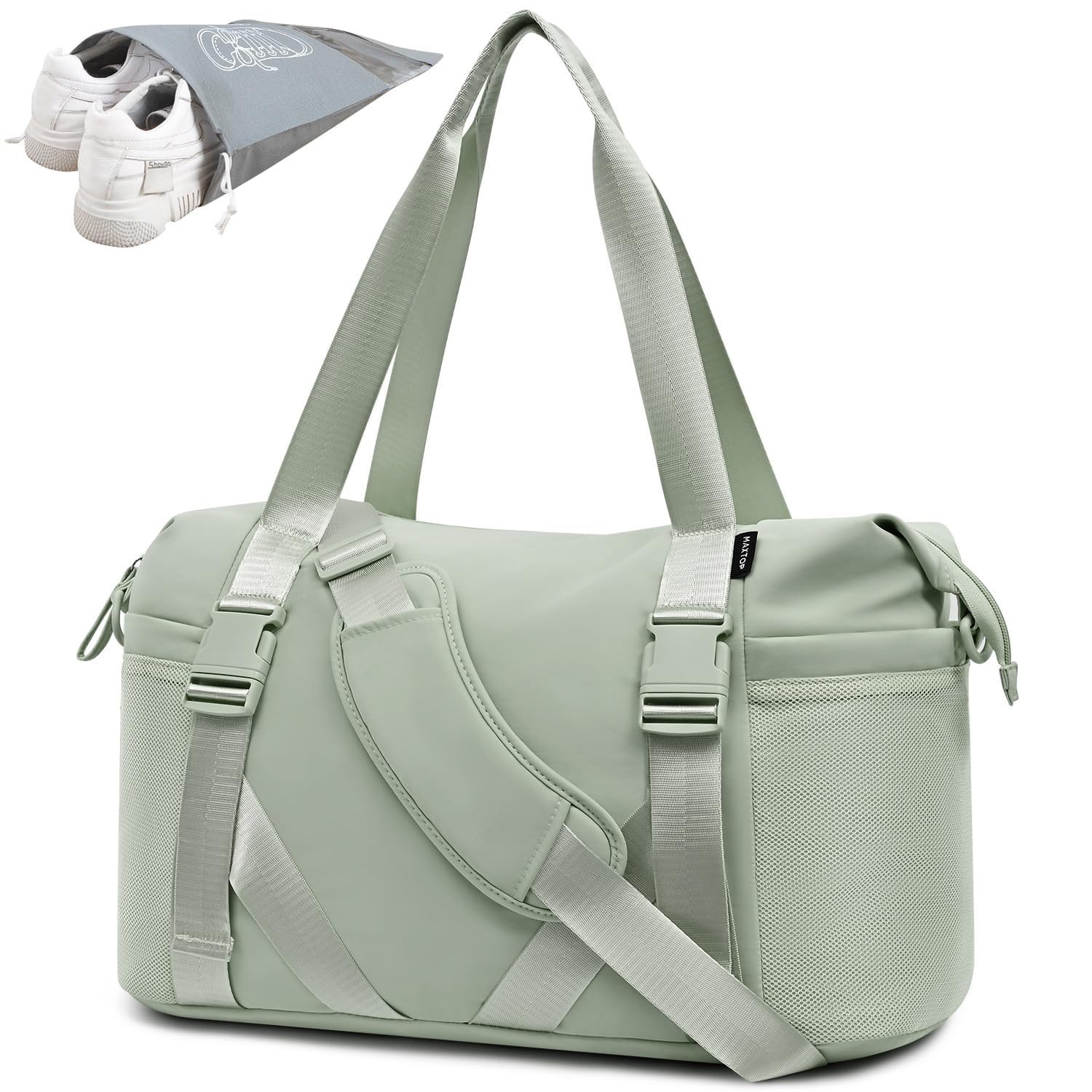 MAXTOP Women&rsquo;s Gym Yoga Duffle Bag with Shoe Pouch,Multi-Purpose Overnight Tr…