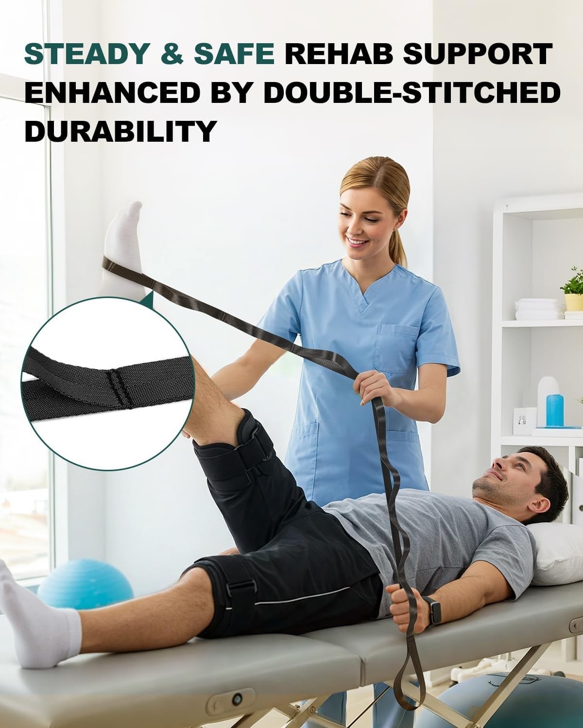 Trideer Stretching Strap Yoga Strap Physical Therapy for Home Workout, Exercise,
