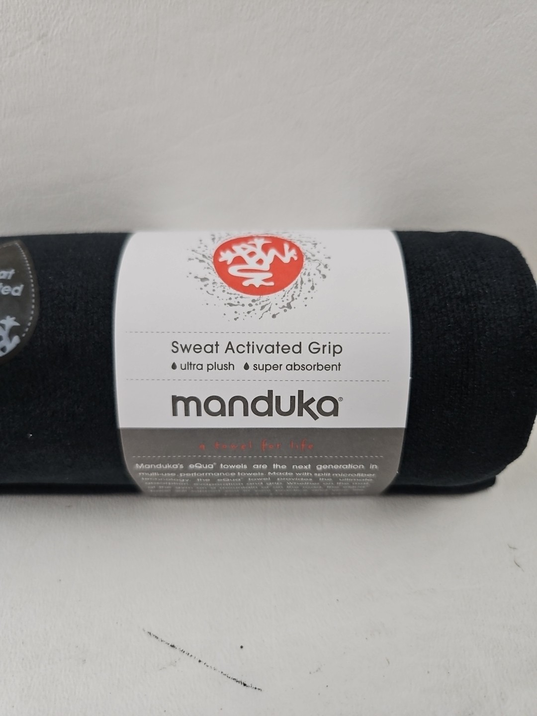 Manduka eQua Yoga Hand Towel Midnight (Navy) Microfiber 16×26.5&Prime; Sweat Activated