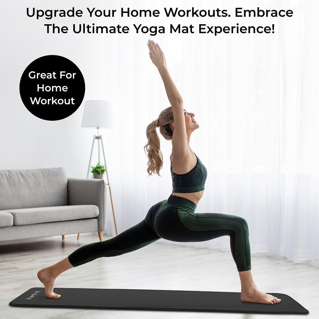 HemingWeigh 1/2-Inch Extra Thick High Density Exercise Yoga Mat & Carrying Strap