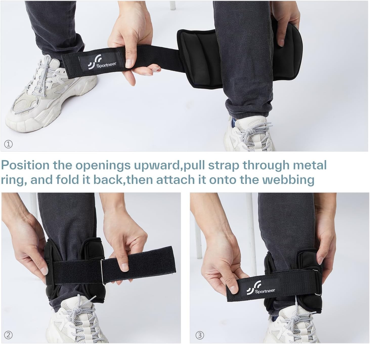 Sportneer Adjustable Ankle Weights for Women and Men 7 lbs/Pair Adjustable Le…