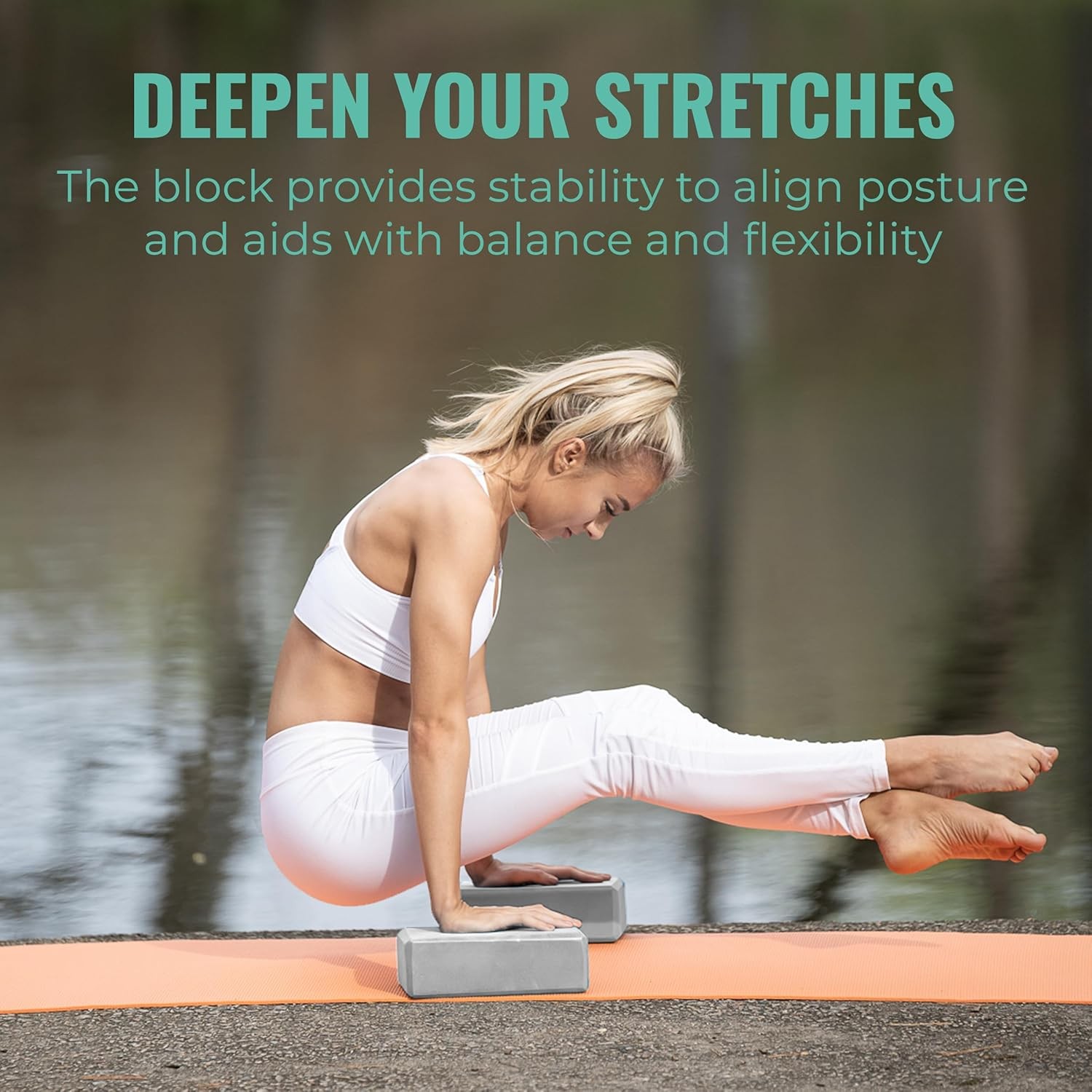 3&Prime; Yoga Block 10 Pack Bulk EVA Foam Yoga Blocks Firm & Supportive Yoga Brick