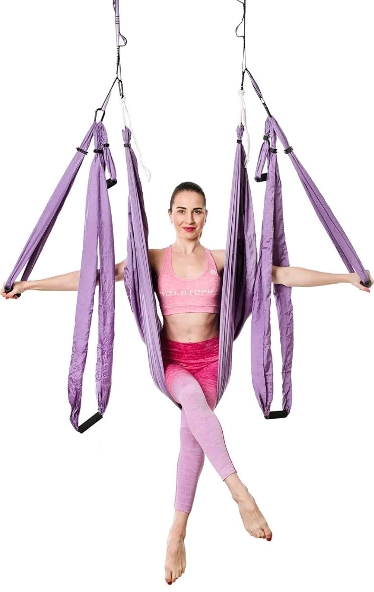INTEY Aerial Yoga Flying Yoga Swing Yoga Hammock Trapeze NY-CT33 Color: L Purple