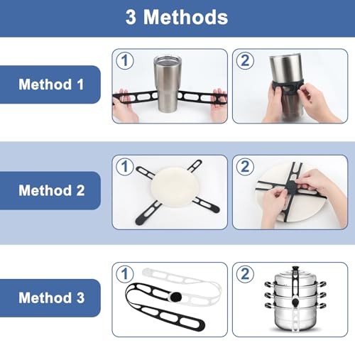 Set of 4 Silicone Straps – 21&Prime; Lid Strap – Self-Locking