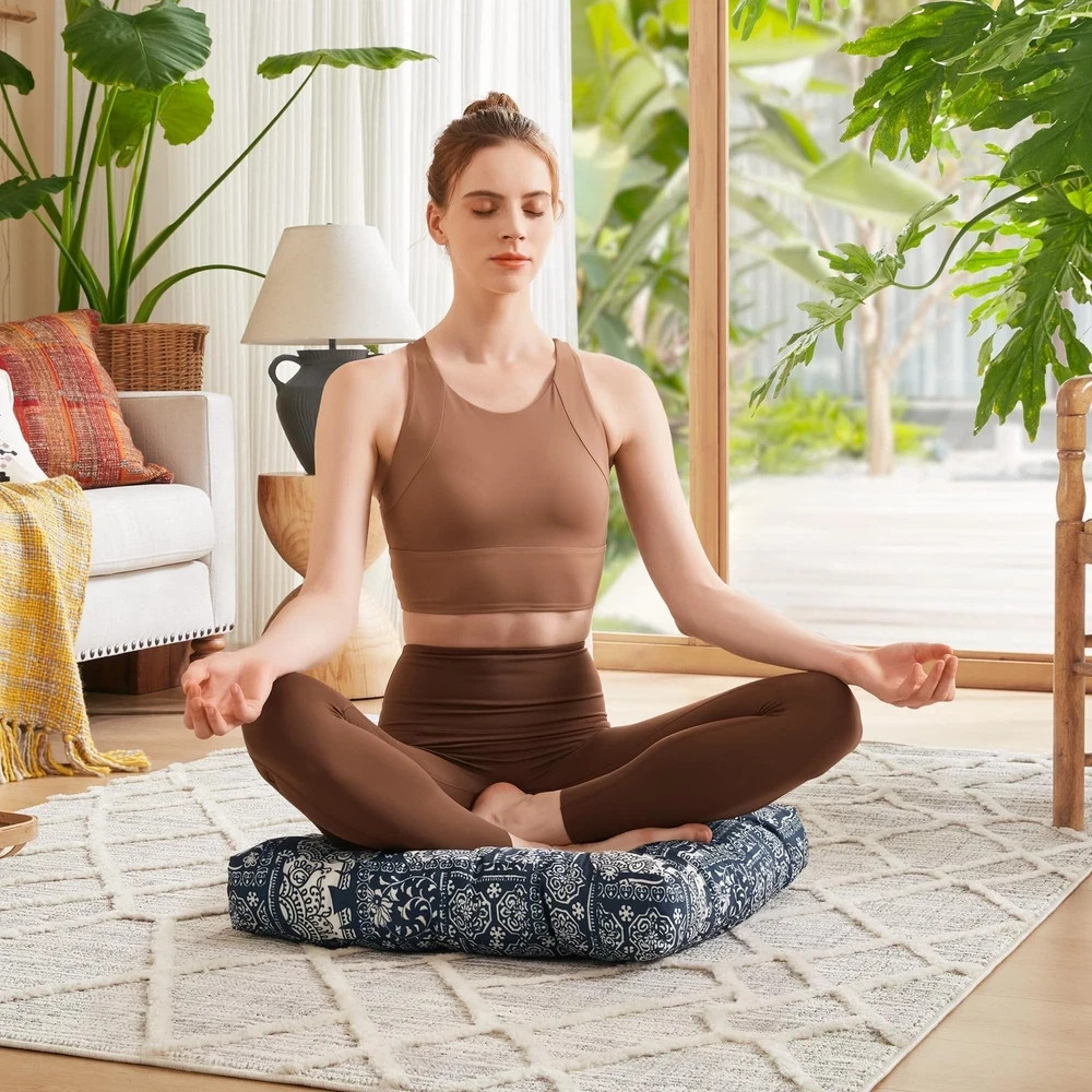 Meditation Floor Pillow Set of 2, Large Pillows Seating for Adults and Kids, …