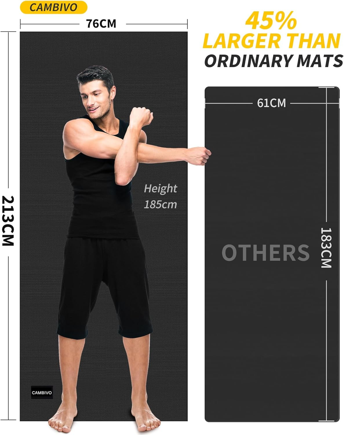 Yoga Mat for Women and Men, Extra Long and Wide Exercise Mat(72&Prime;X48&Prime;/84&Prime;X30&Prime;), L