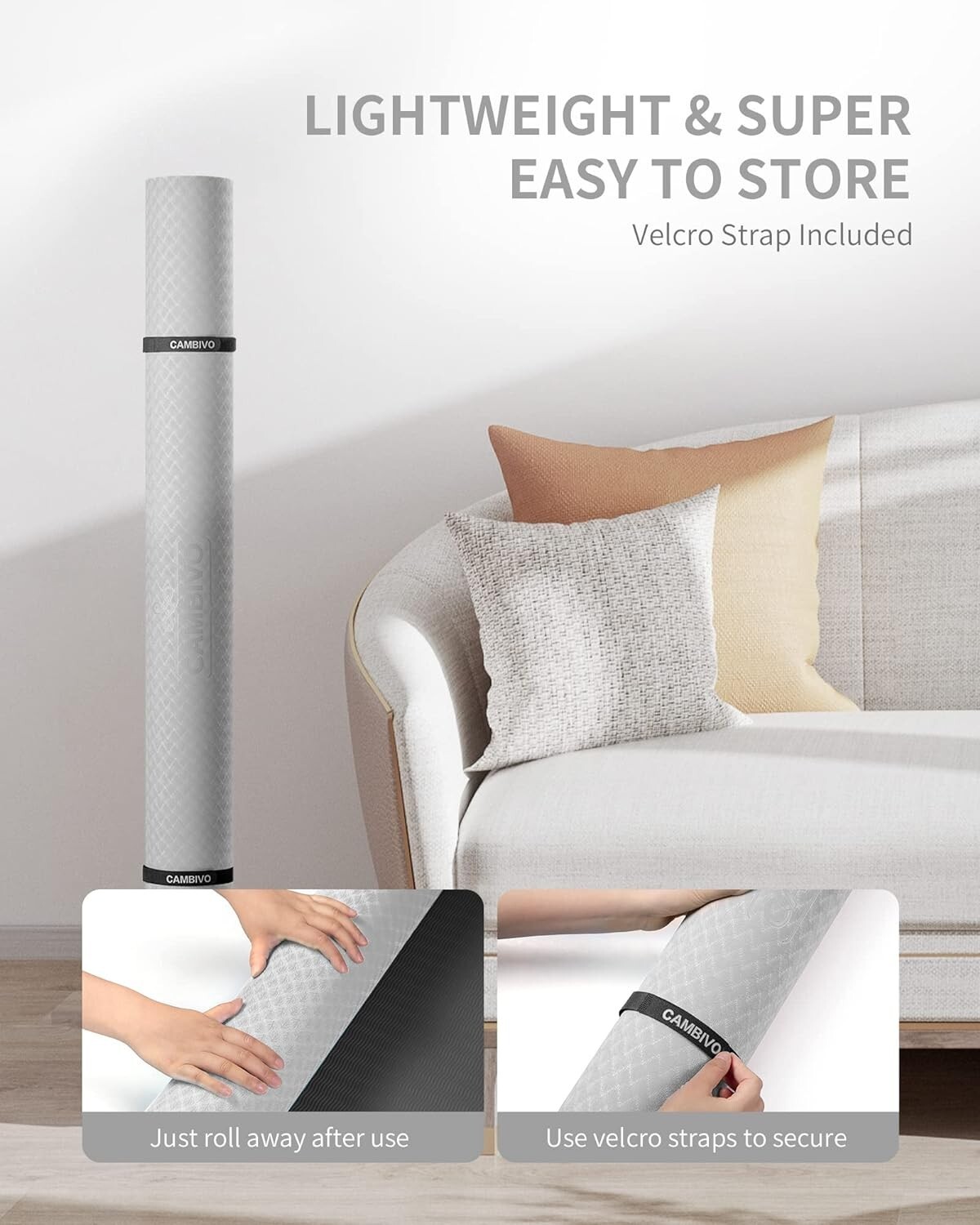 Versatile Large Exercise Mat with Storage Straps – Perfect for Yoga Enthusiasts