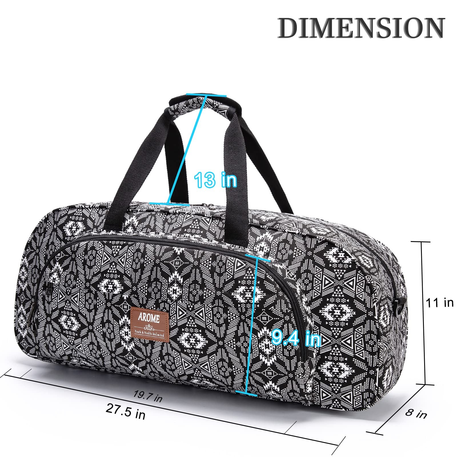 Yoga Mat Bag for Women Men, Large Canvas Yoga Bag for 1/4&Prime; 1/3&Prime; 2/5&Prime; 1/2&Prime; Ext…