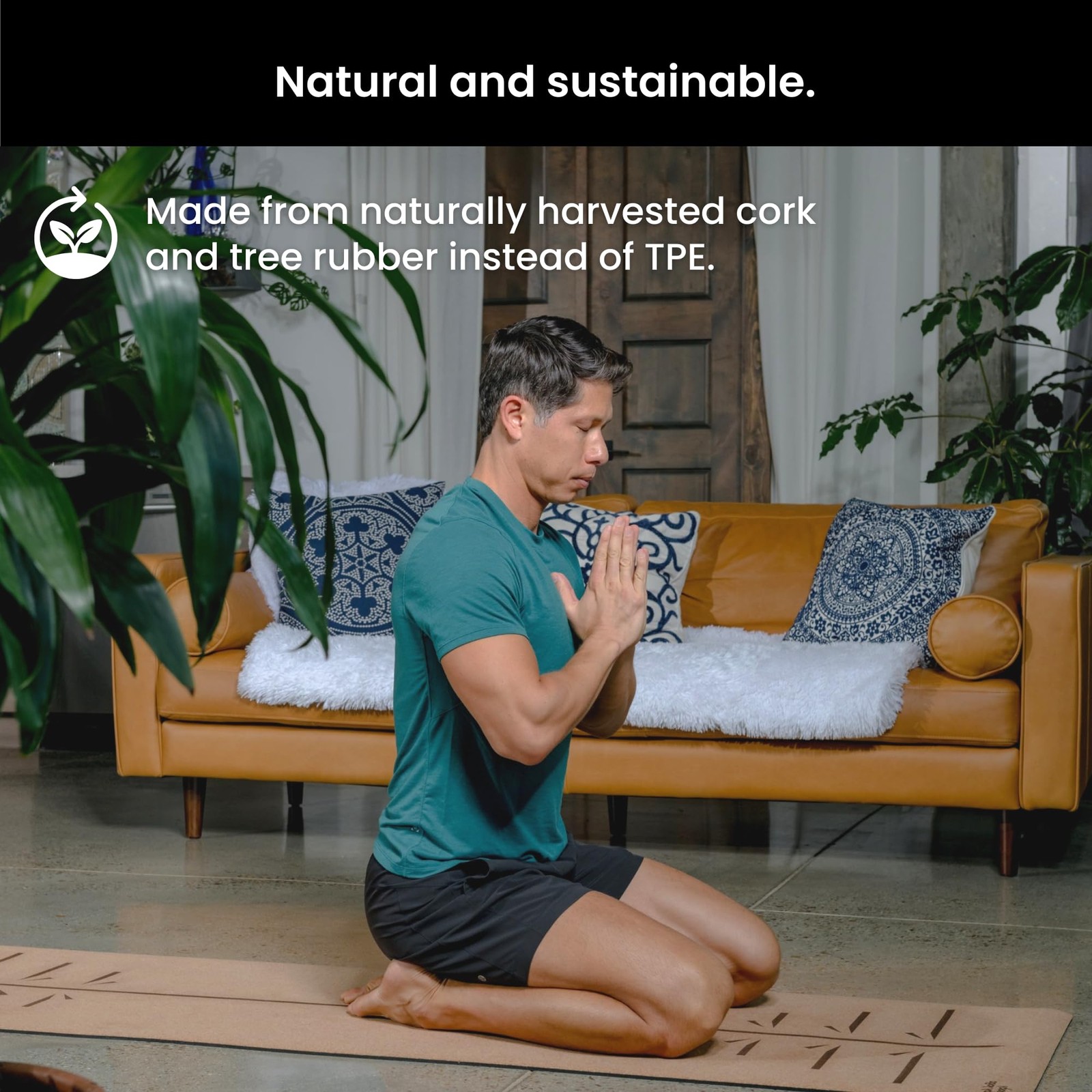 Luxury Cork Yoga Mat – Non Slip, Extra Thick Grip. Thicker, Longer, and Wider