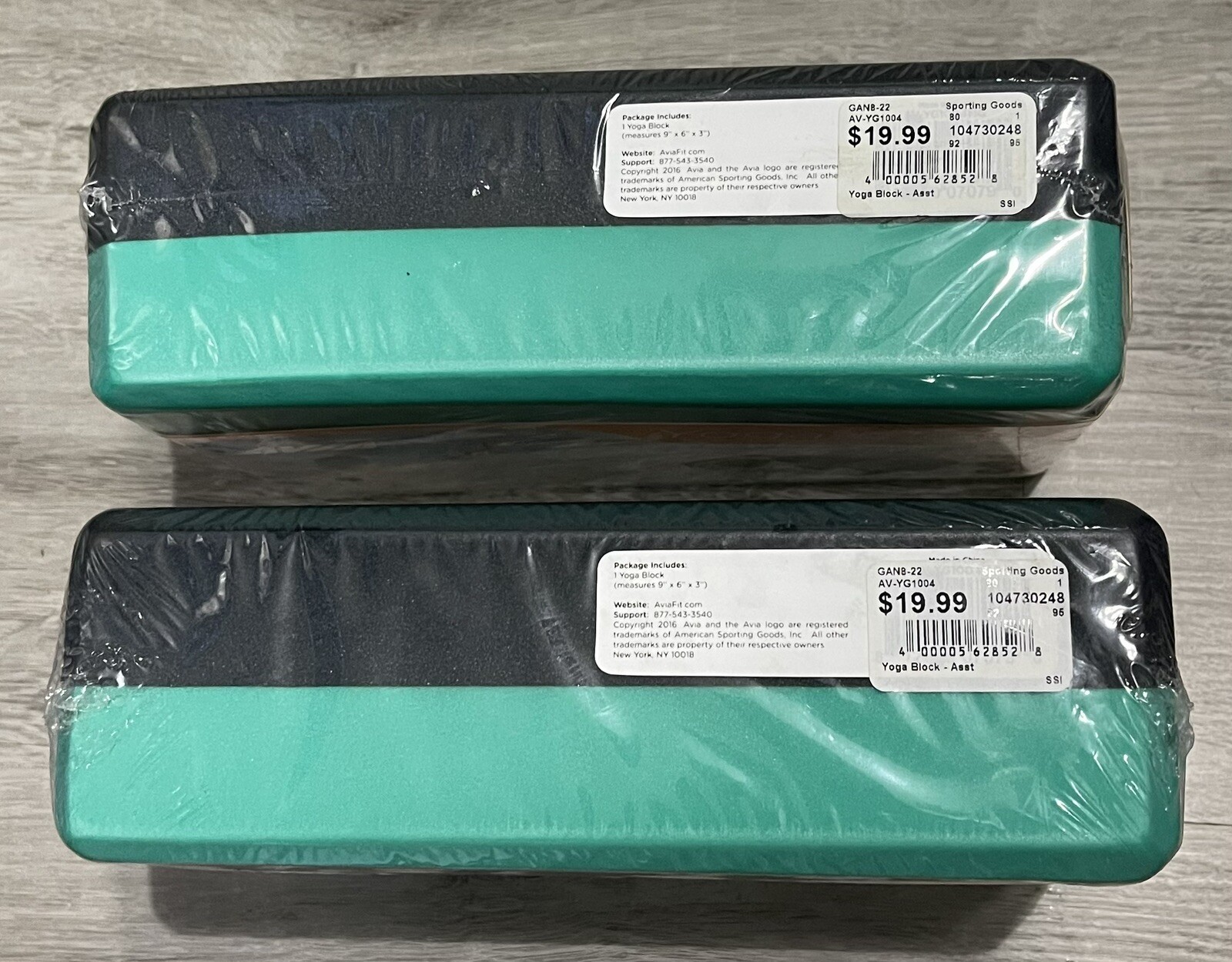 Avia Yoga Block Balance & Flexibility Black/Green 9X 6X 3&Prime; New X2