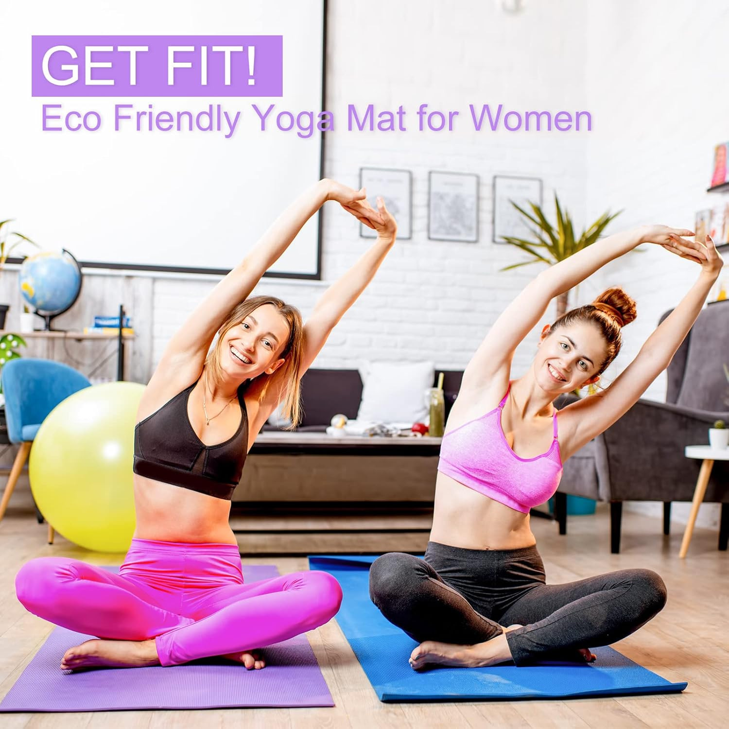 16 Pack Yoga Mats 3mm Non-Slip PVC Exercise Workout Mat for Home Gym and Pilates