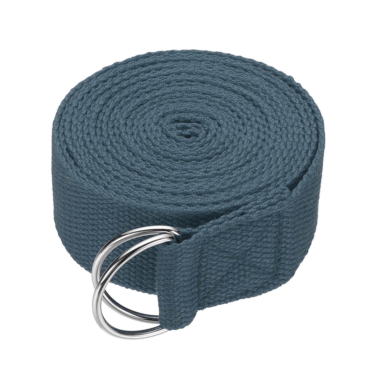 Yoga Strap with Adjustable Metal D Ring Buckle, 10.5ft & Gray