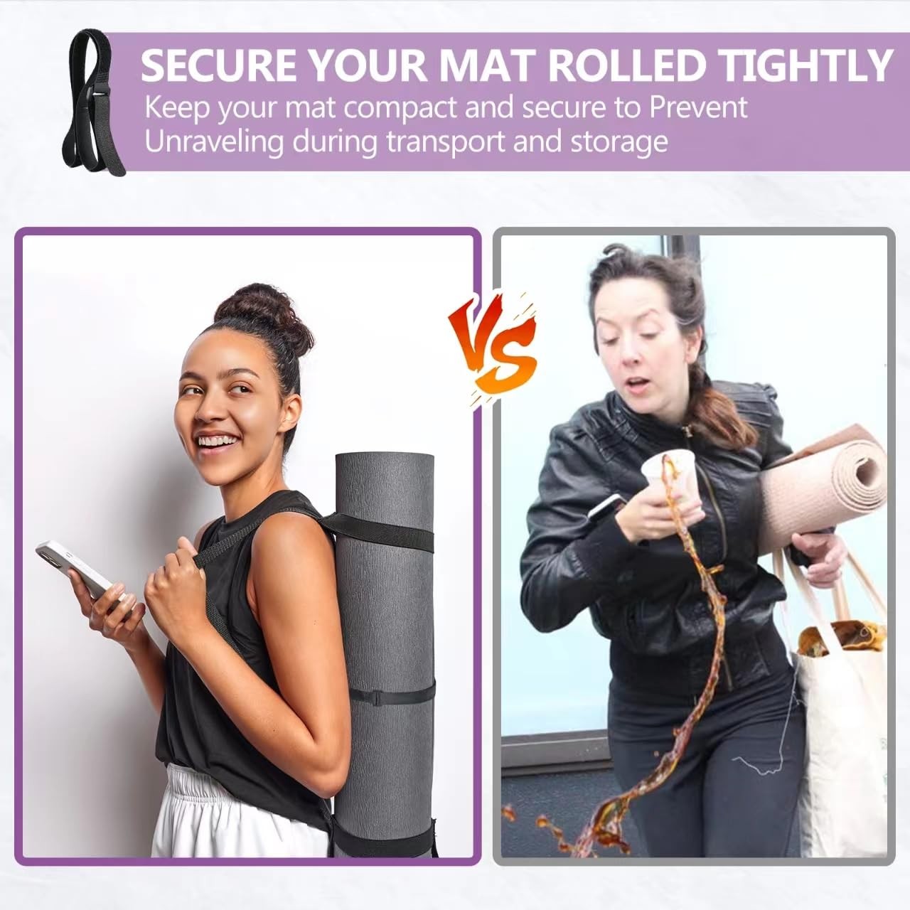 Yoga Mat Strap Carrier, Adjustable Thick Straps Sling for Carrying Large Mats…
