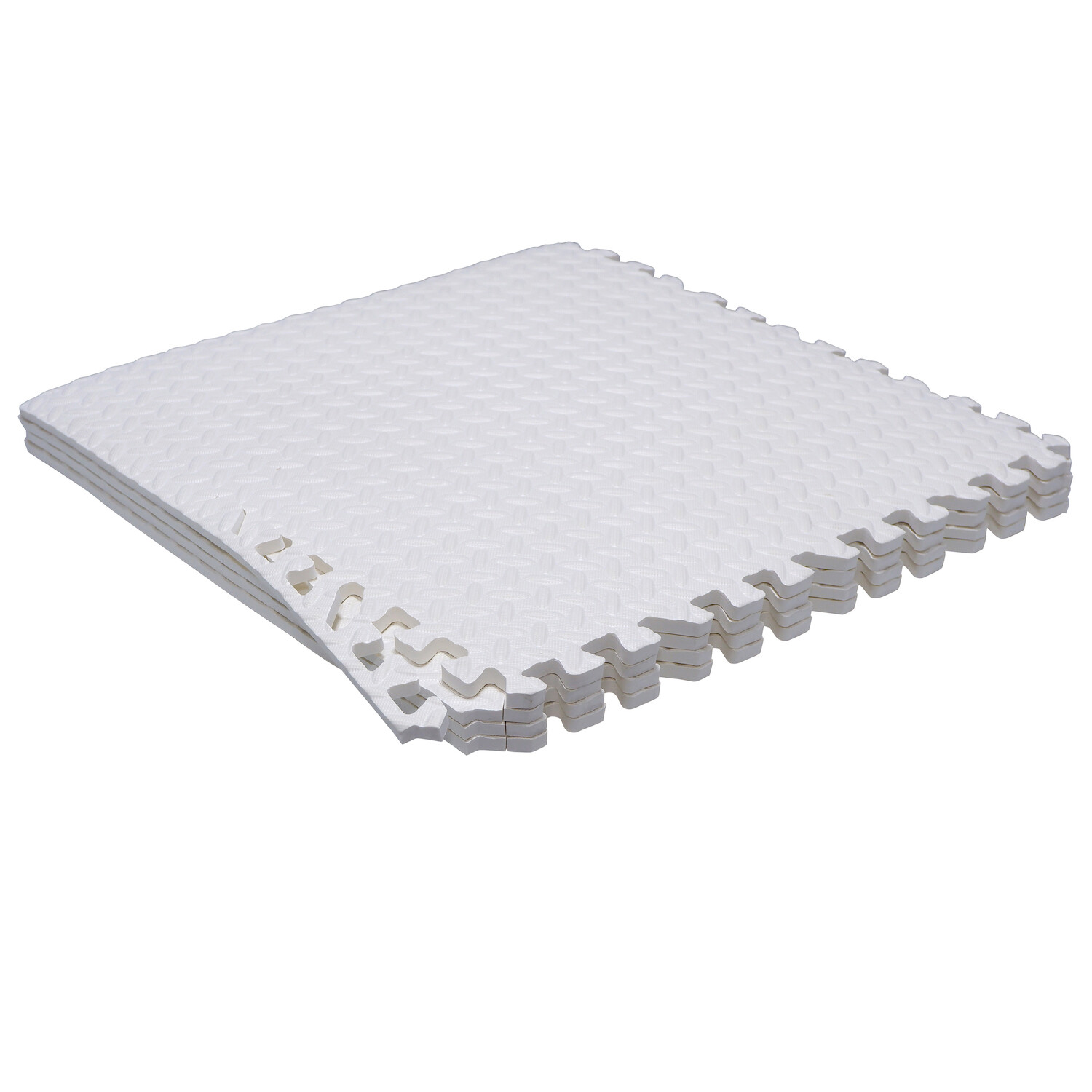 Exercise Mat EVA Foam Interlocking Tiles Gym Flooring Fitness Yoga Workout white