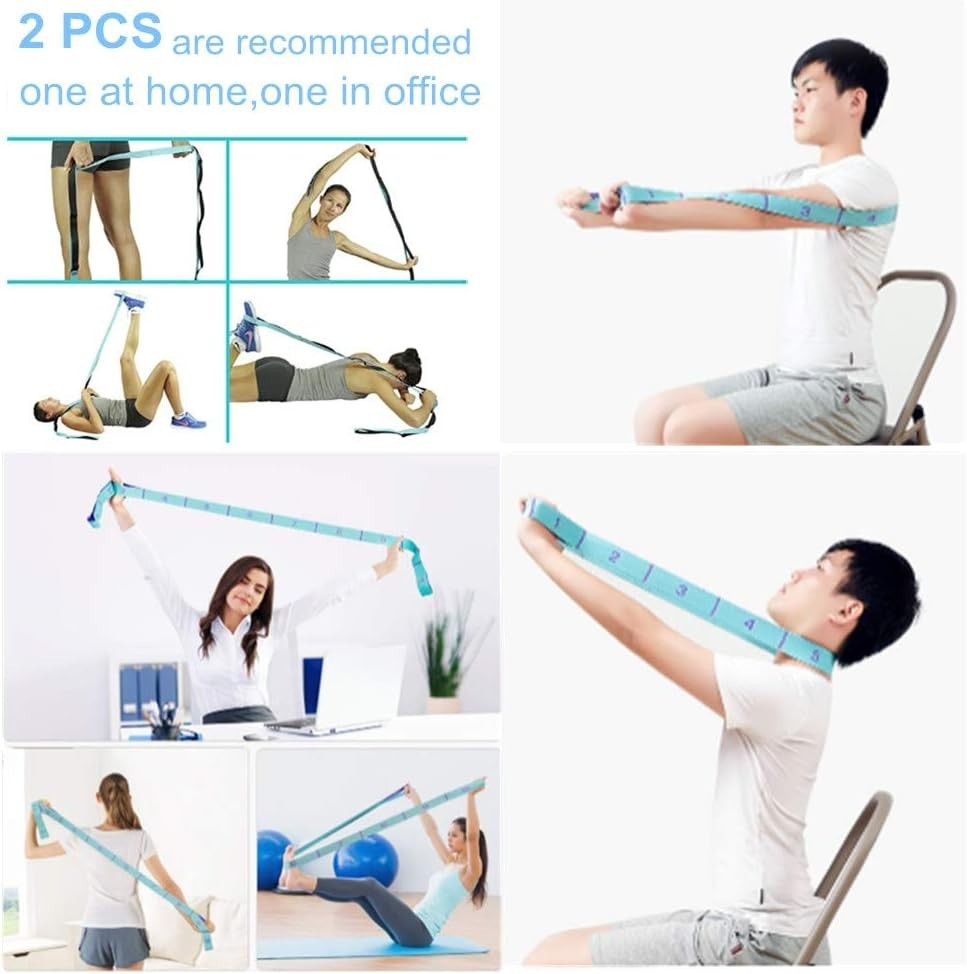 1pc Hamstring Stretching Strap 11 Loops Elastic Exercise Band for Flexibility