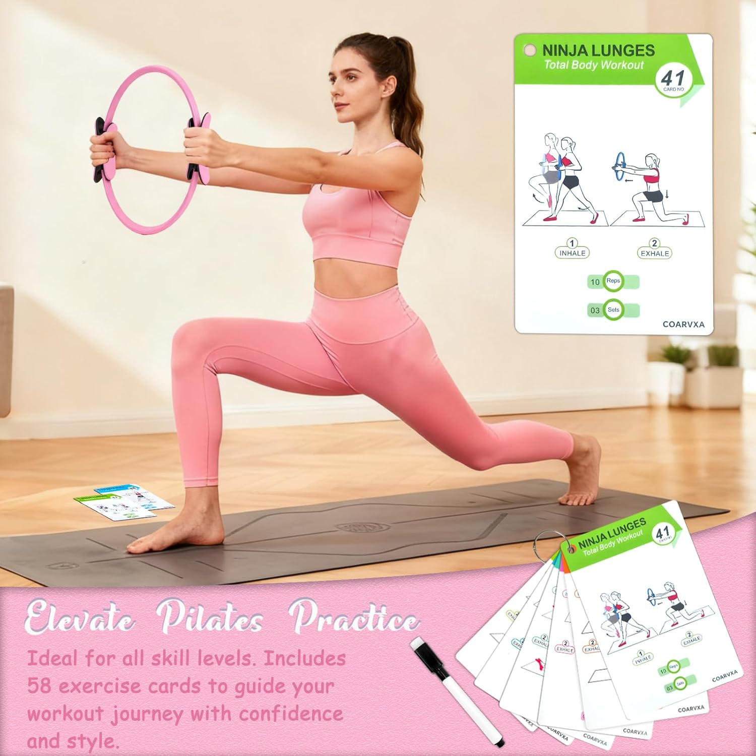 Pilates Kit for Women Pilates Equipment Ring and Ball Set Magic Circle Hoop with