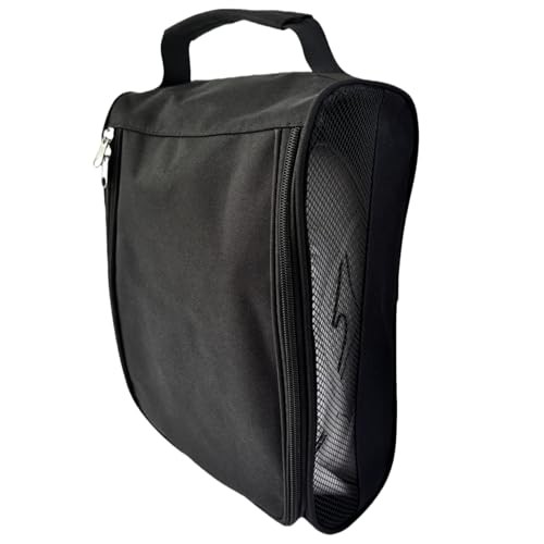 Golf Shoe Bag for Travel,Outdoor Zippered Sports Shoe Carrier Tote with Black