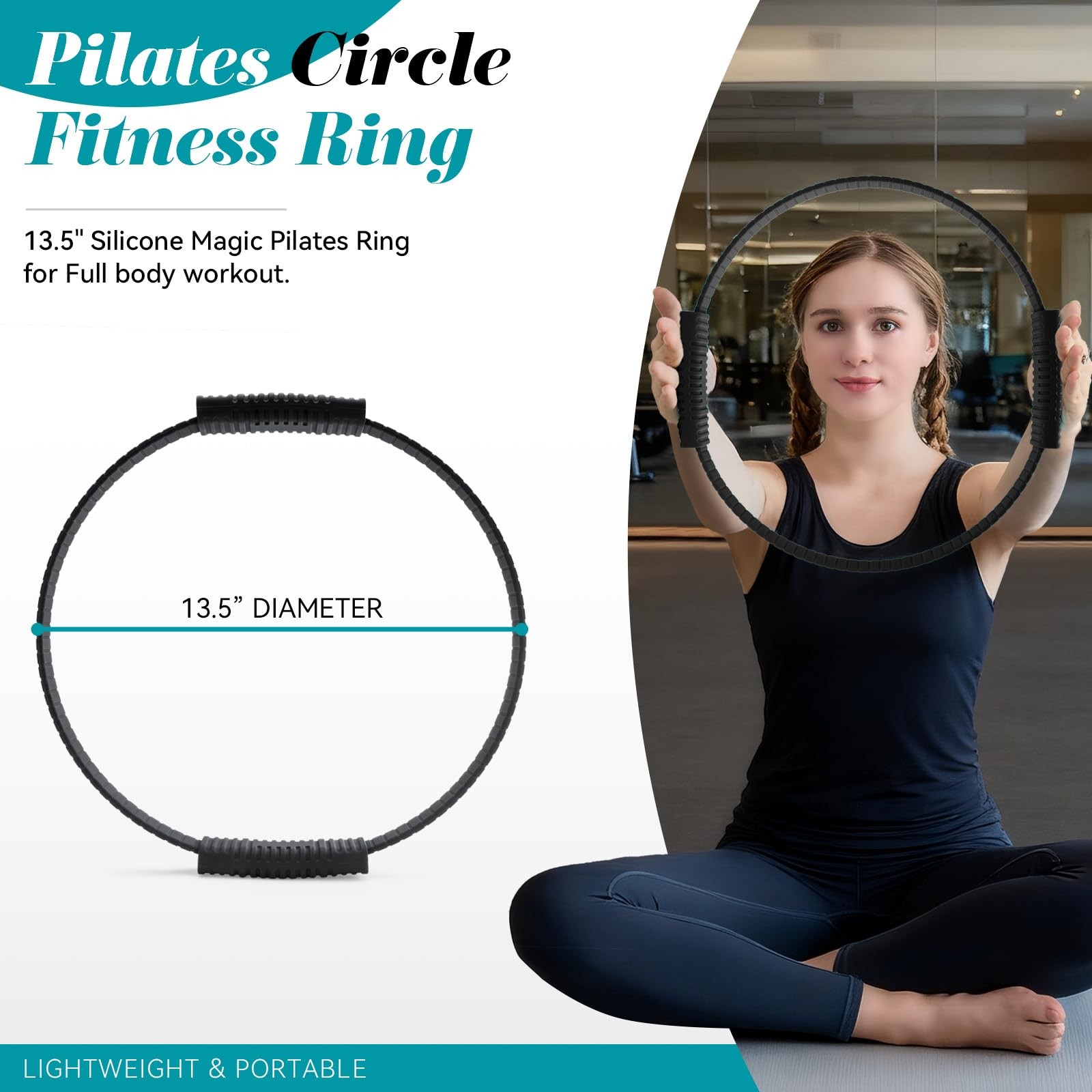 SUBCULTUREPICK Pilates Ring, Silicone Magic Pilates Rings, Lightweight & Dura…