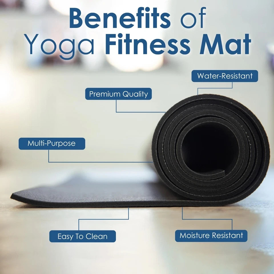 Large 72&Prime;x24&Prime;Extra Thick 6mm Exercise Yoga Mat Gym Fitness Exercise Workout Mat