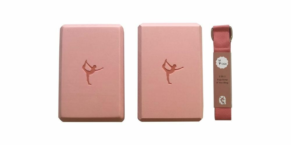 My Yoga Bundle Set – 2 EVA Foam Yoga Blocks with 6 foot Yoga Strap