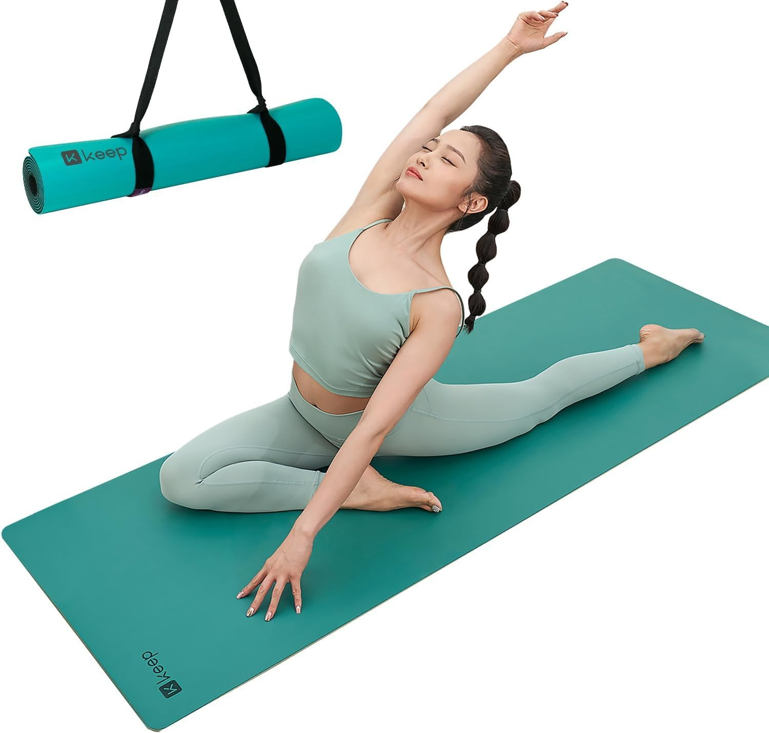 Rubber Yoga Mat – Professional Sweat Absorbent PU & Natural Rubber. Non Slip Wor