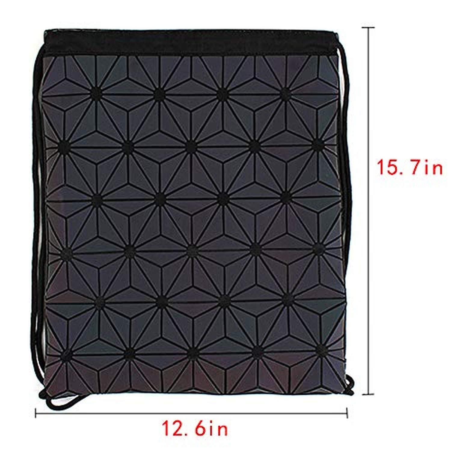 Gym Drawstring Bag Geometric Sports Bag Backpack Luminous Reflective Jute Bag…