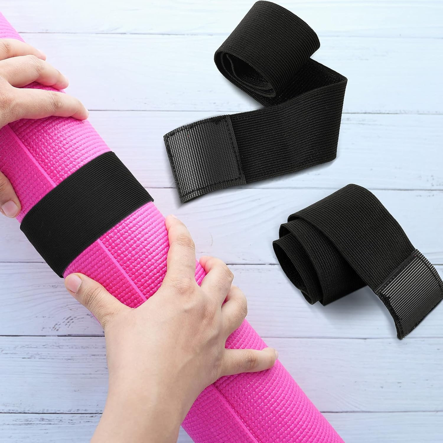 4 Pcs Nylon Yoga Mat Strap Stretchable Holder Straps Heavy Duty Bungee Straps Ba